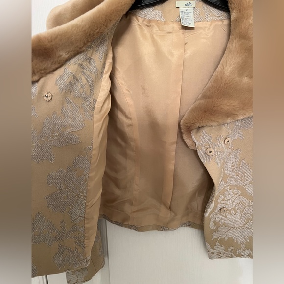 Anthropologie Odille Brocade Faux Fur Collared Jacket, 60s, Mid Century  - Sz 2 - Picture 5 of 16